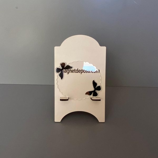 Gümüş Kelebekli Magnet 7 cm  50 Adet