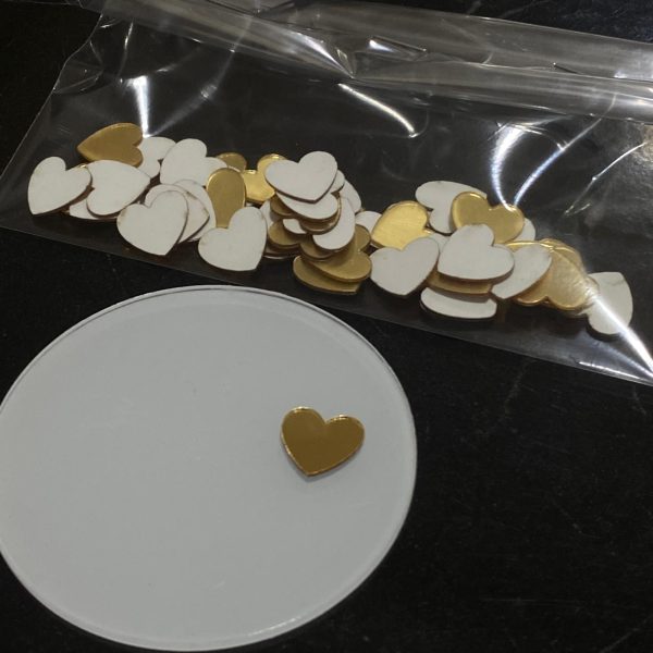50 Adet 1.5cm Altın Kalp