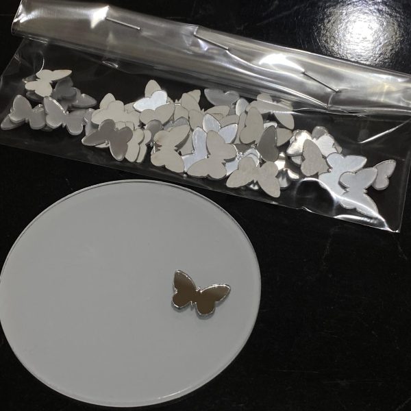 50 Adet 1.5cm Gümüş Kelebek