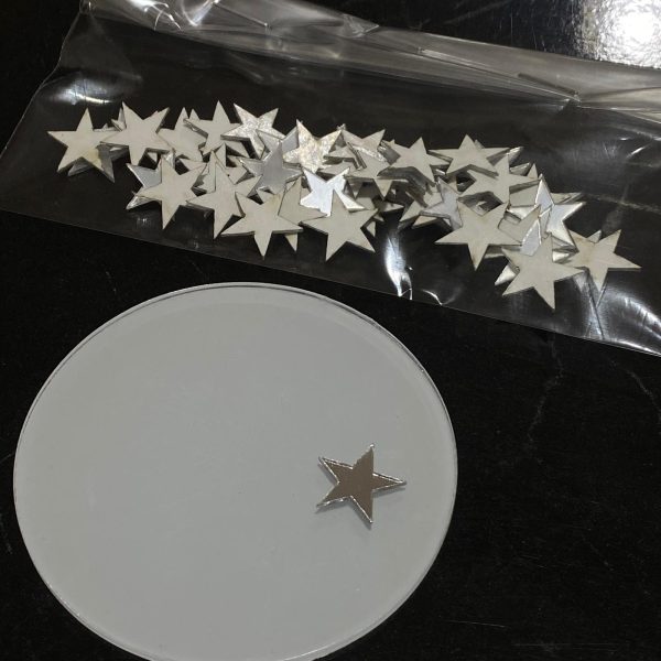 50 Adet 1.5cm Gümüş Yıldız Pleksi