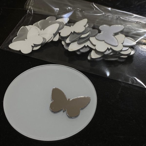 25 Adet 3cm Gümüş Kelebek